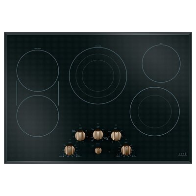 Caf 30" Built-In Knob Control Electric Cooktop with 5 Burners Hardware Finish: Copper