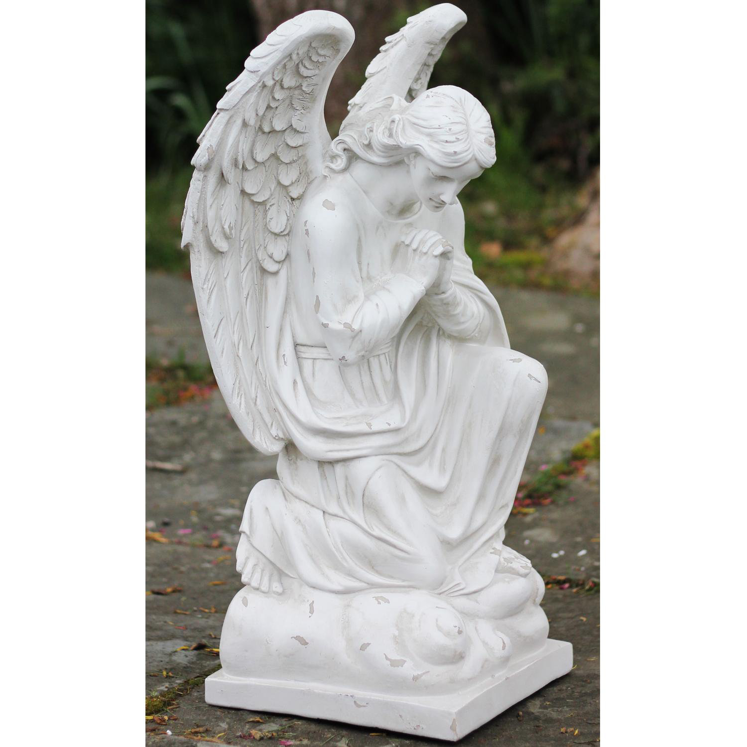 Northlight Distressed Kneeling Praying Angel Religious Outdoor