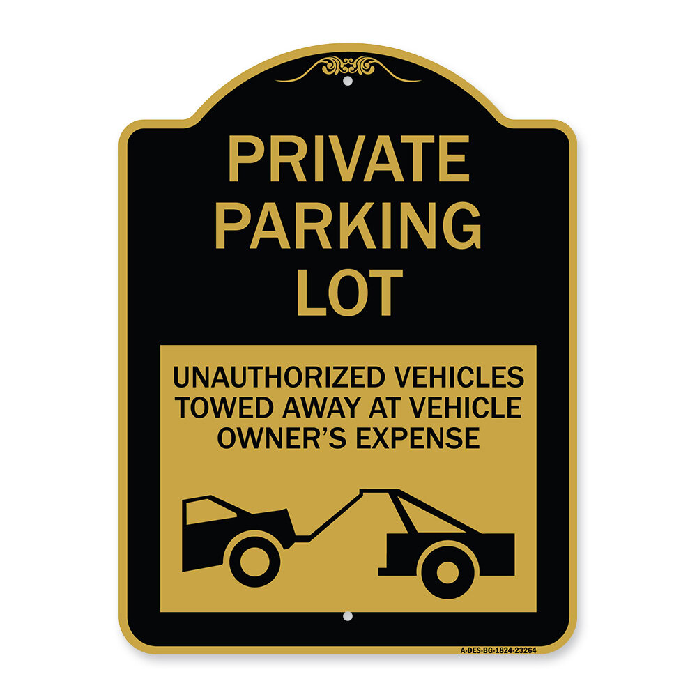 Signmission Designer Series Sign - Private Parking Lot, Unauthorized ...