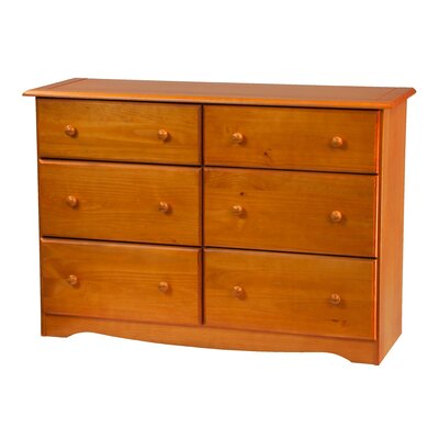 West Newbury 6 Drawer Double Dresser Charlton Home Color Honey Pine