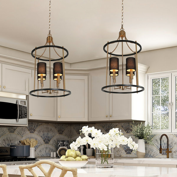 Everly Quinn Delcho 4 - Light Dimmable Drum Chandelier | Wayfair