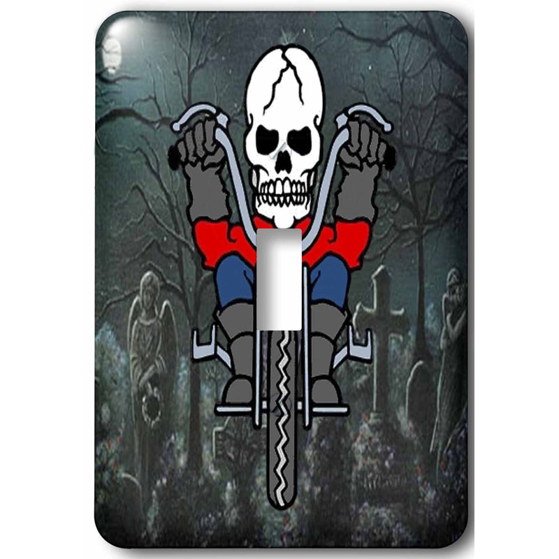 3drose Skeleton Riding A Motorcycle Through Graveyard 1 Gang Toggle Light Switch Wall Plate Wayfair