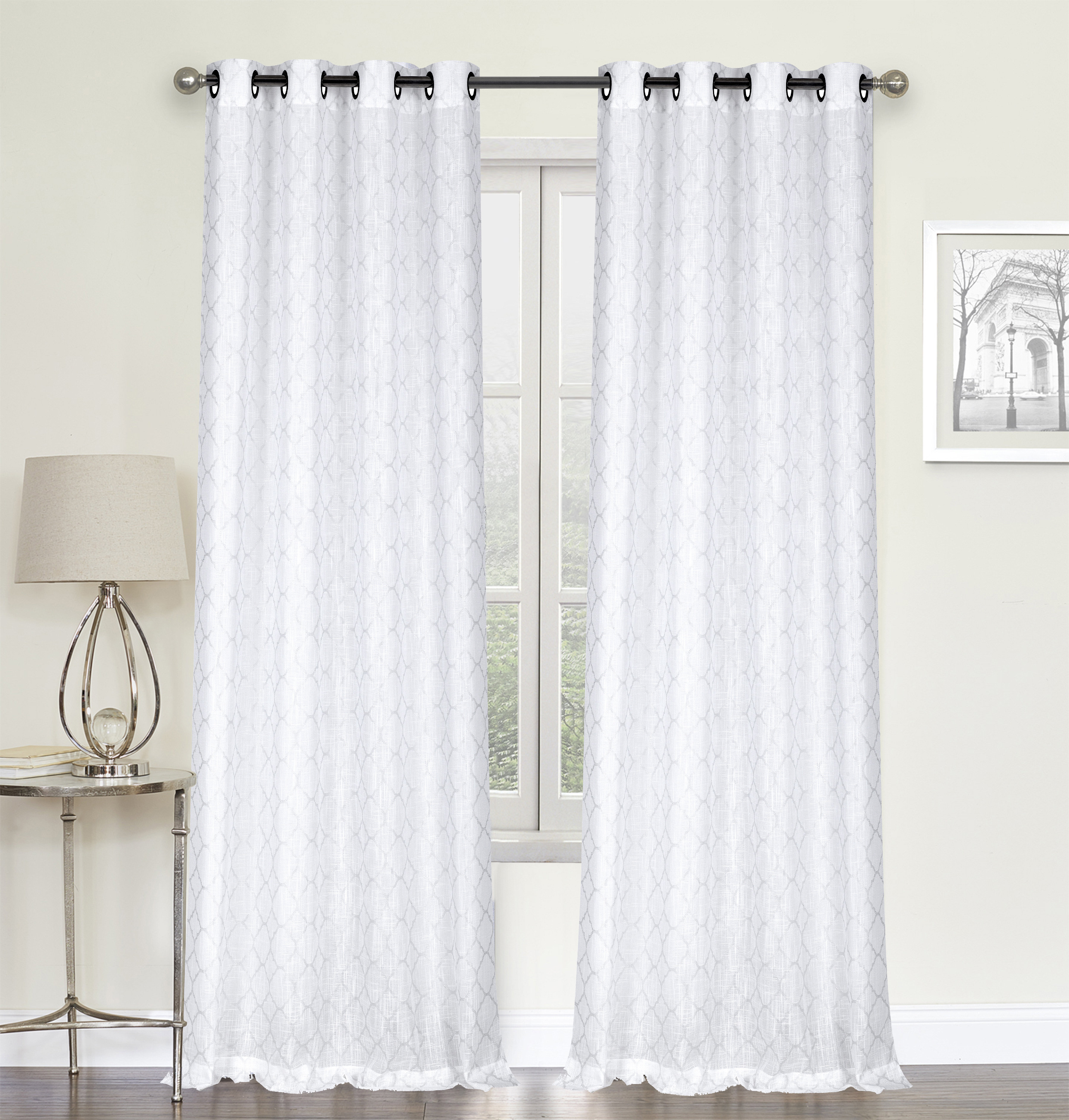 House Of Hampton Dalaigh Metallic Geometric Semi Sheer Thermal