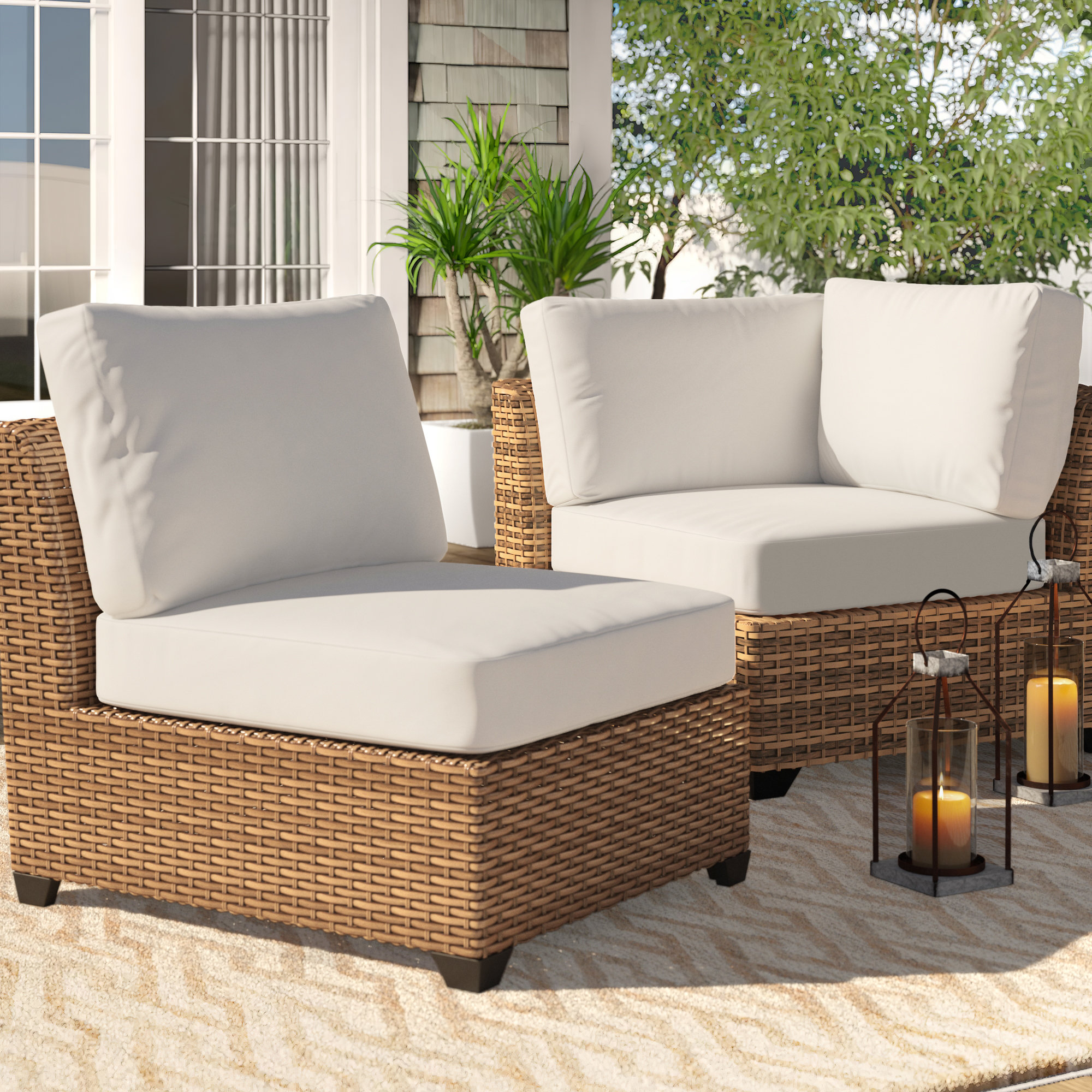 wicker patio cushion sets
