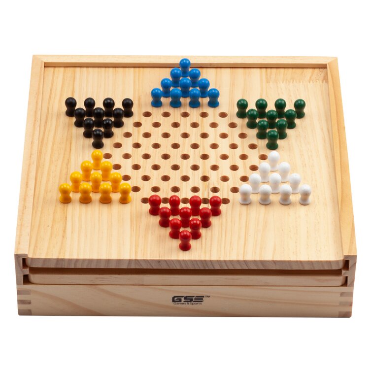 Tic Tac Toe Handcrafted Wood Board Game Box Set w/Marbles New Classic Toys 