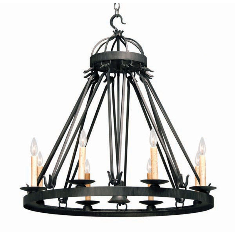 2nd Ave Design Lakeshore 9 Light Candle Style Wagon Wheel Chandelier