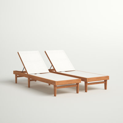 (only one)Scheiner 24'' Outdoor Acacia Chaise Lounge