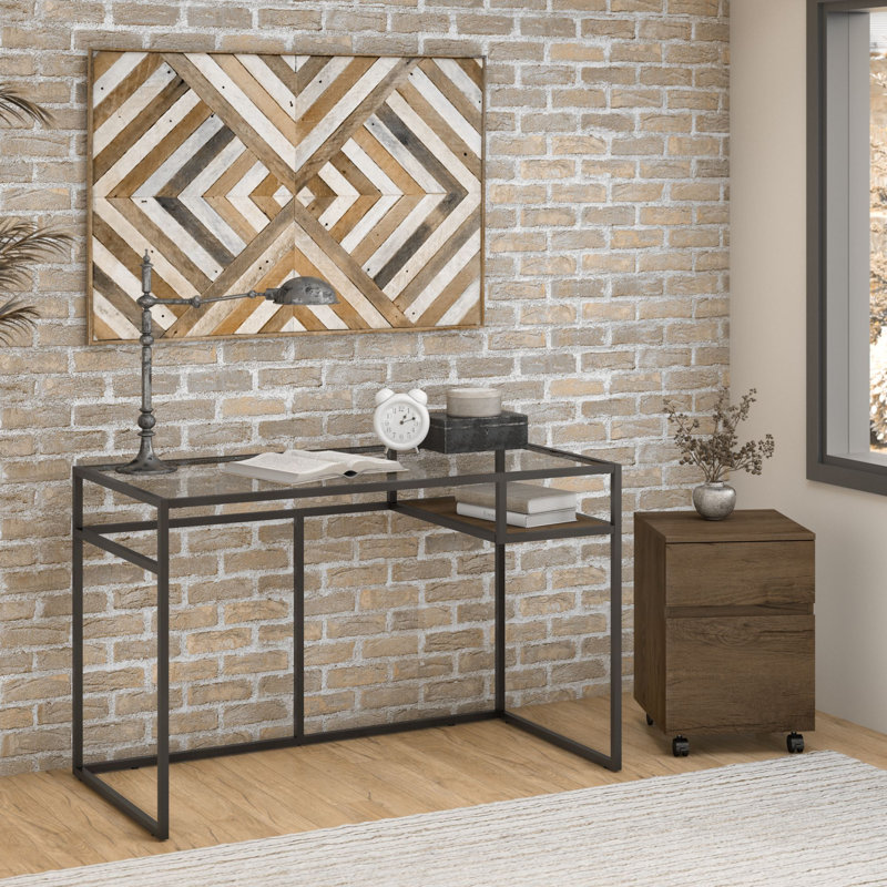 Foundstone Hartley Glass Desk And Filing Cabinet Configurable