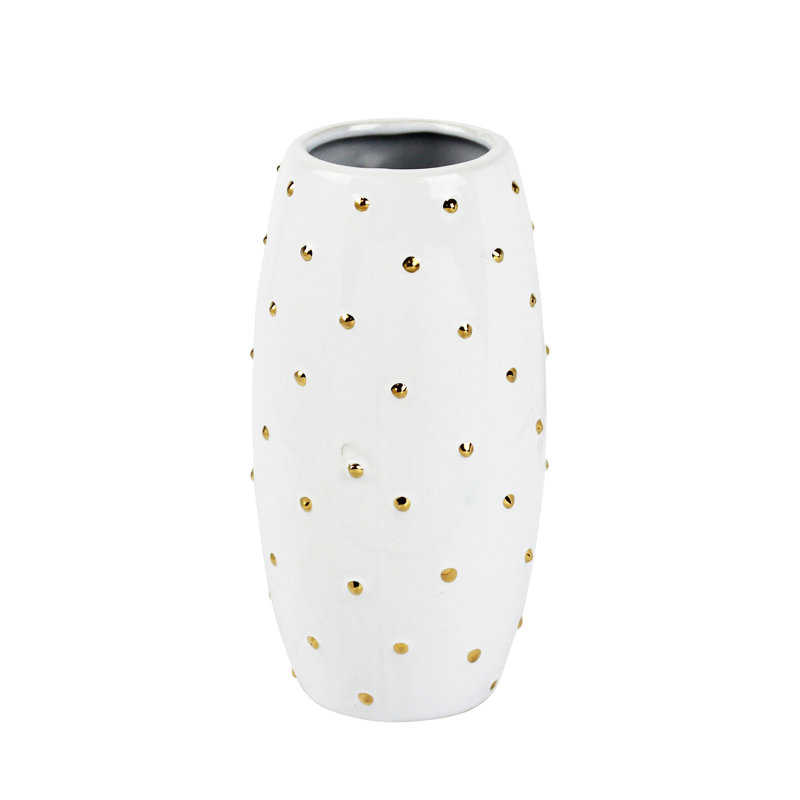 Rosdorf Park Decorative Cylinder Ceramic Table Vase Reviews Wayfair