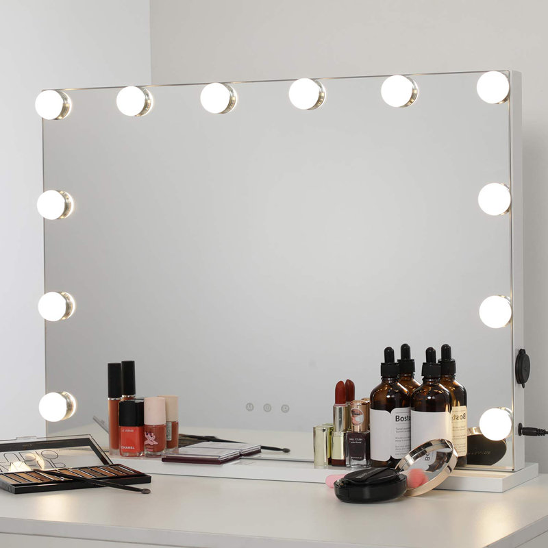 mirror with lights on it