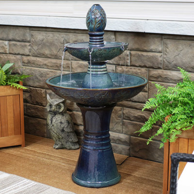 Kuske Ceramic Fountain with LED Light