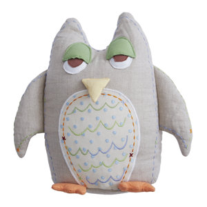 Baby Owls Linen Throw Pillow