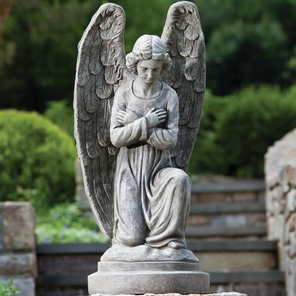 Kneeling Praying Cherub Statue Angel Figurine Home Garden Decor Memorial Statue 