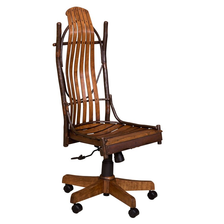 wood armless desk chair