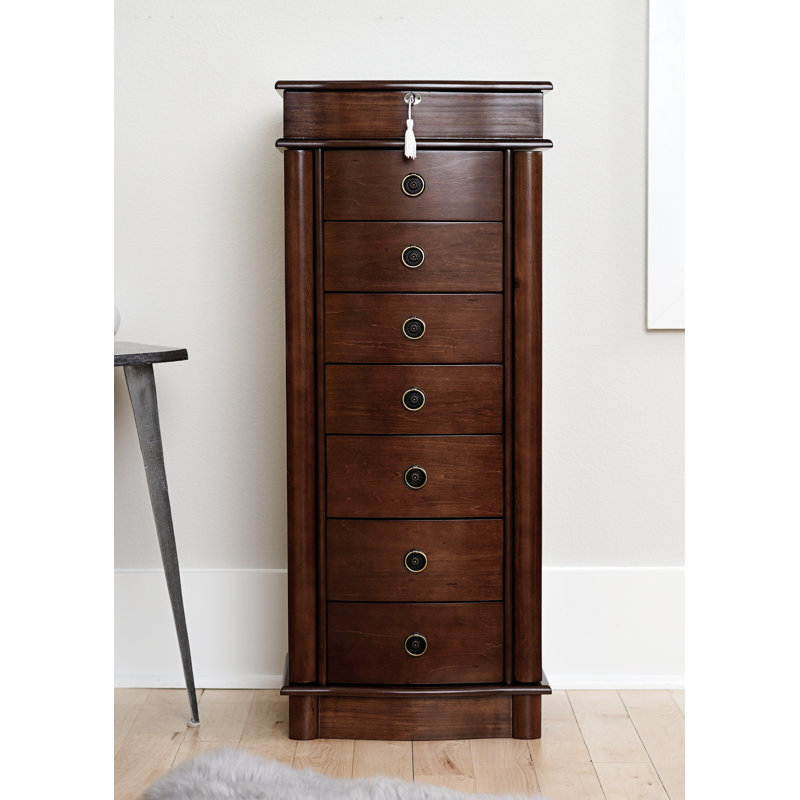 Alcott Hill Argueta Free Standing Jewelry Armoire With Mirror