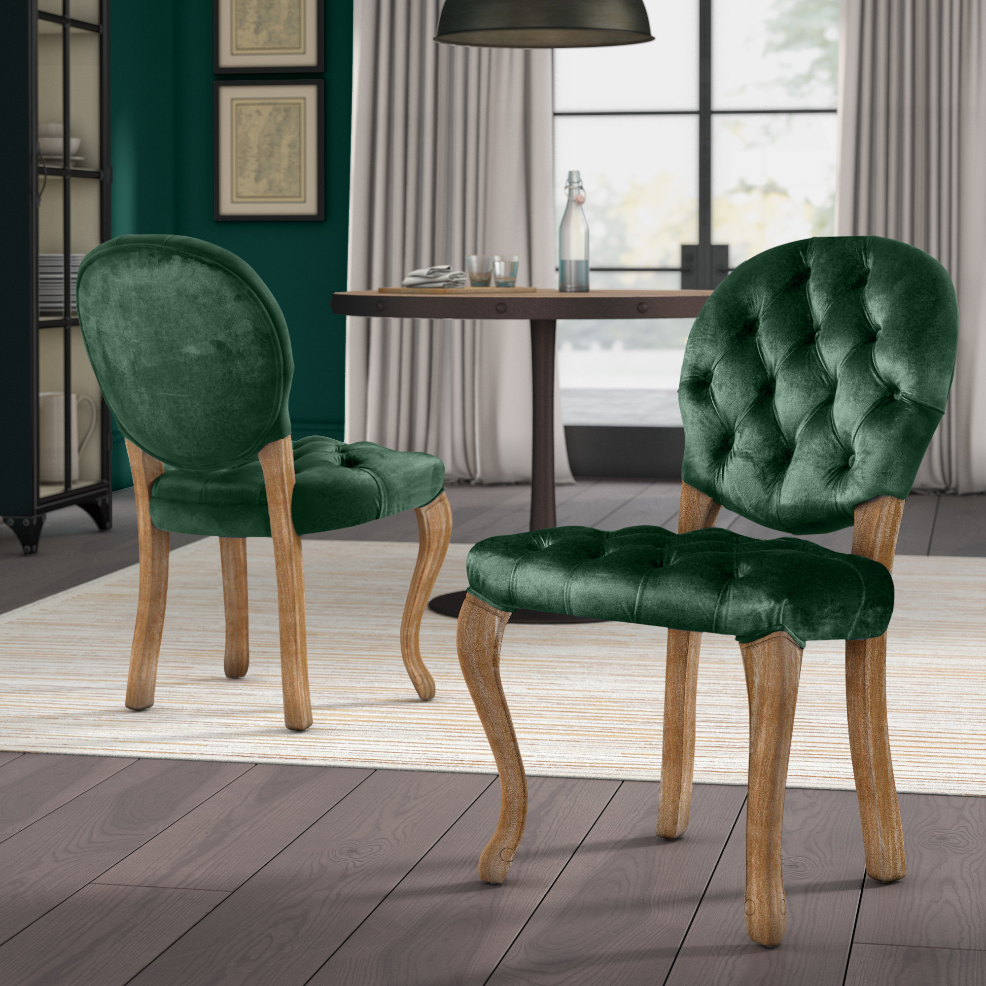 Greyleigh Meiners Tufted Velvet Upholstered King Louis Back Side Chair Reviews Wayfair