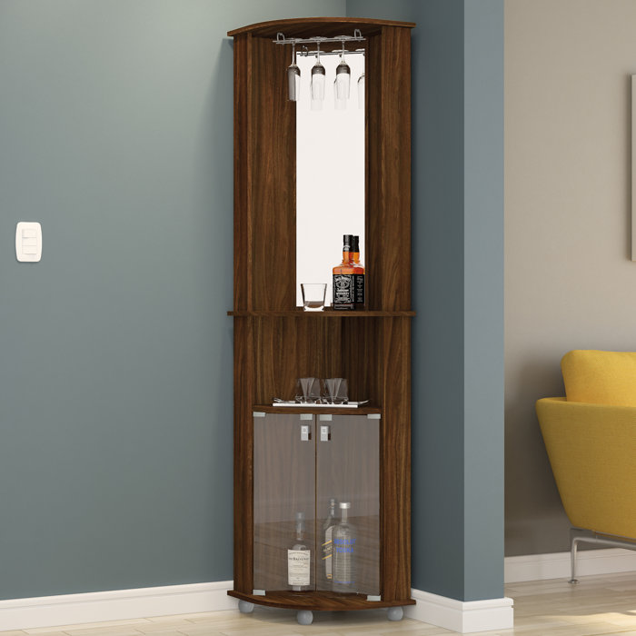 Ebern Designs Oblak Corner Bar Cabinet Reviews Wayfair Ca