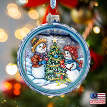 VIntage Large Bear  Glitter Christmas Tree Ornament Moon Stars Heart