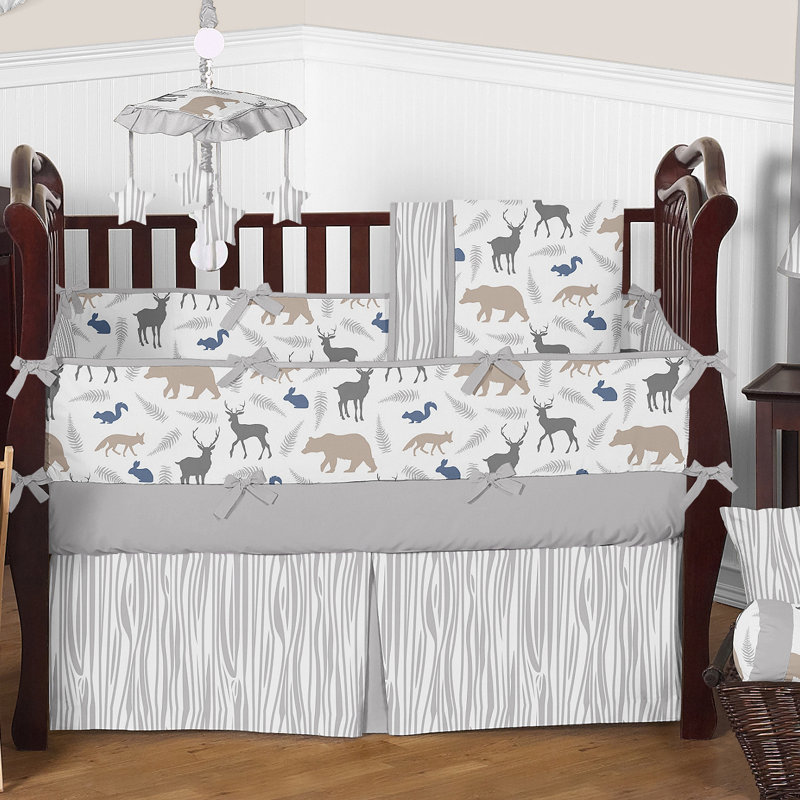 Sweet Jojo Designs Crib Bumper for Woodland Animals Collection Set of 2