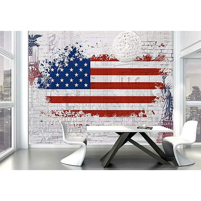 Ebern Designs Speight Usa Flag City Statue Of Liberty Textile Ebern Designs Speight Usa Flag City