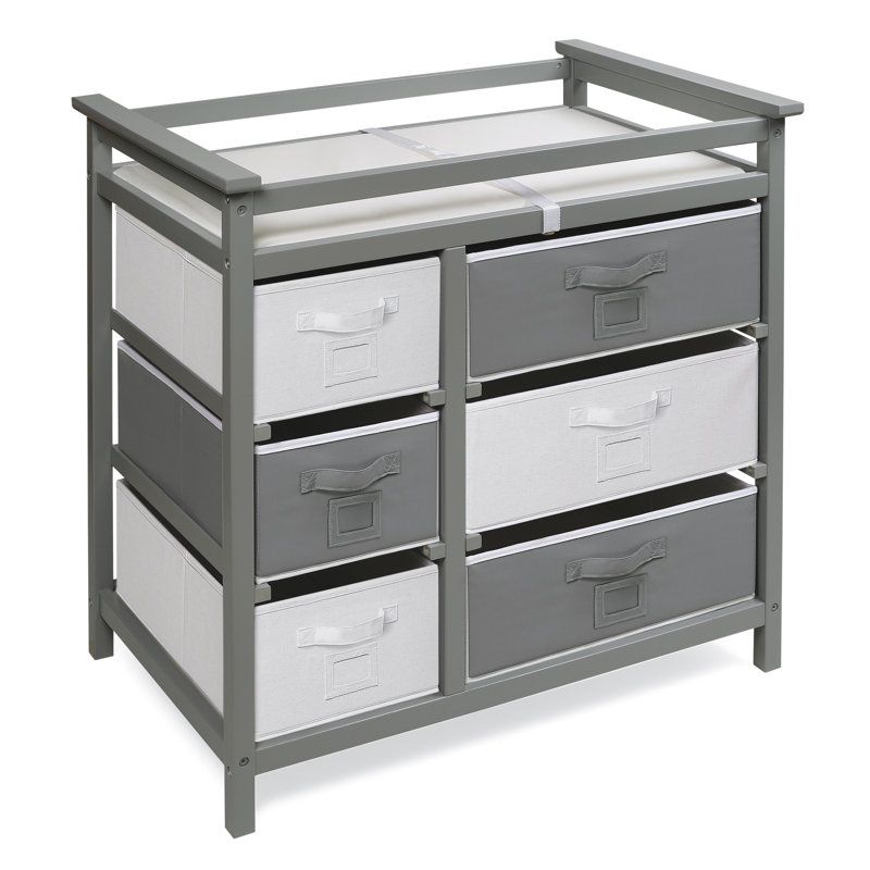 white modern changing table