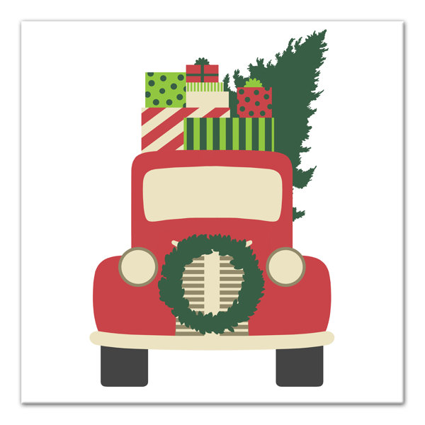 The Holiday Aisle Vintage Christmas Truck Graphic Art Print On Canvas Wayfair