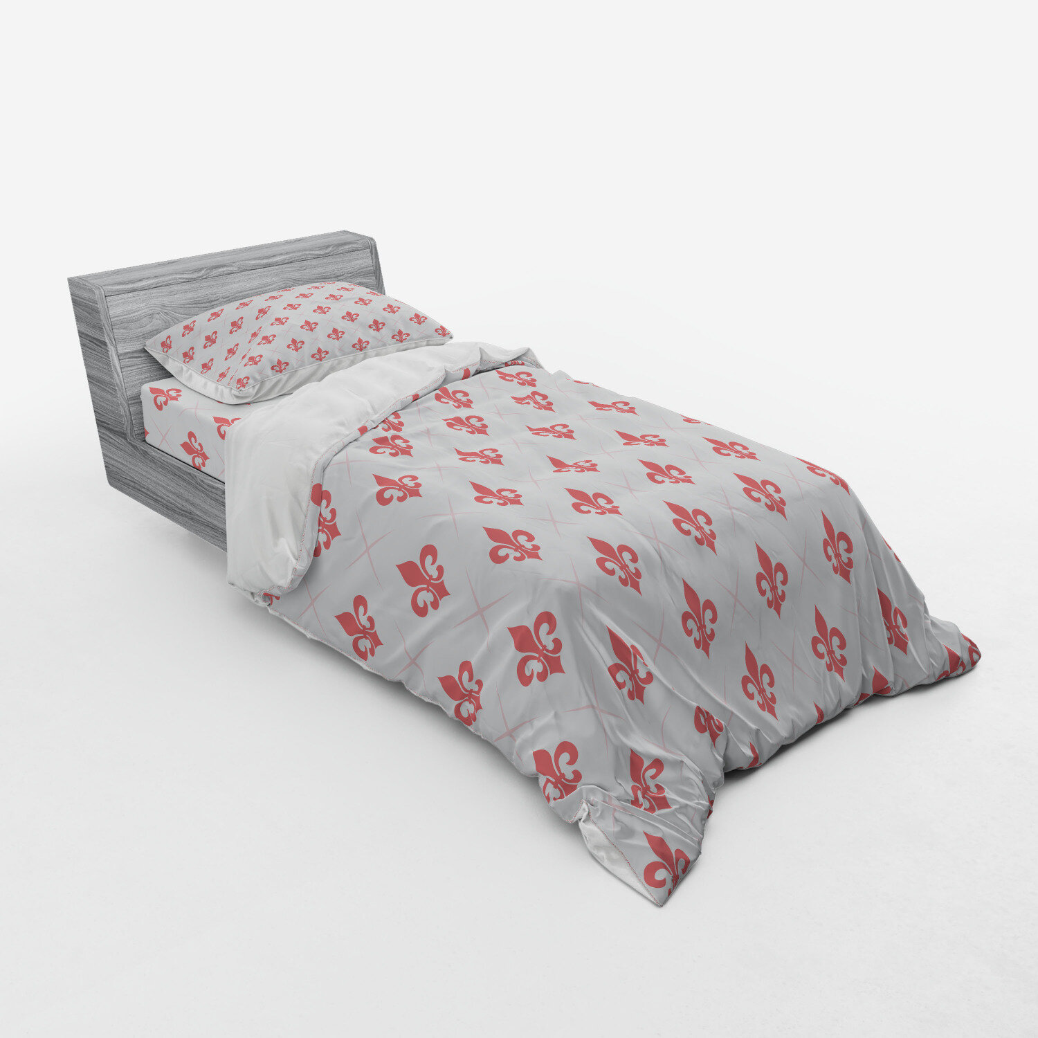 East Urban Home Coral Checkered With Of Fleur De Lis Royal French