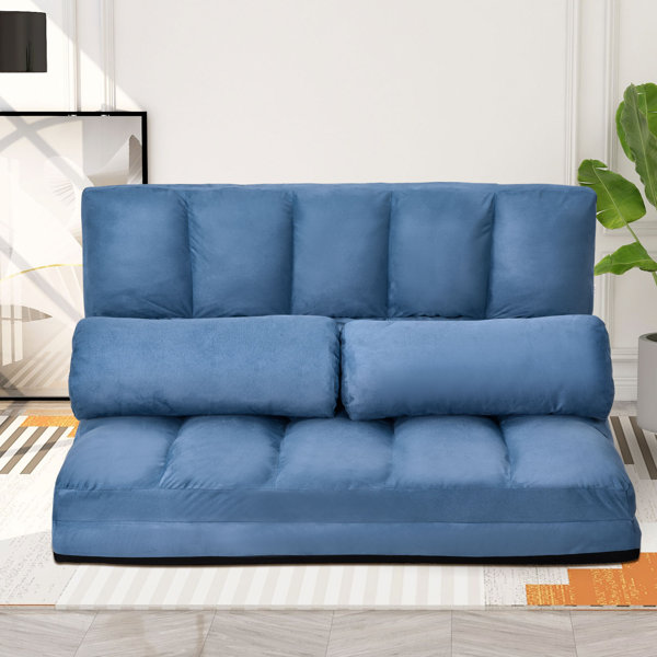 Brown Chaise Lounge Sofa Chair Floor Couch with Lumbar Cushion