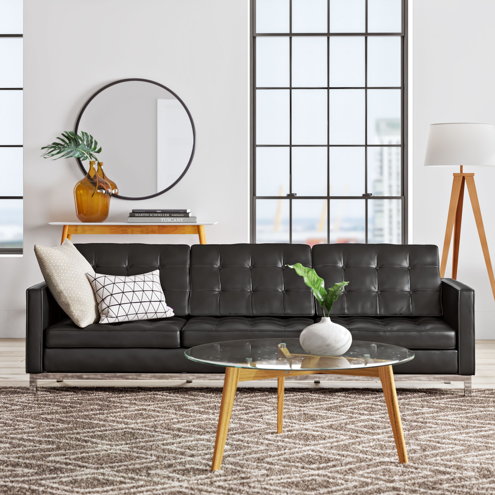 Davy Leather Sofa Reviews Allmodern