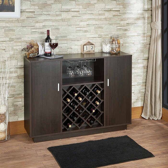Fuqua Wooden Bar With Wine Storage