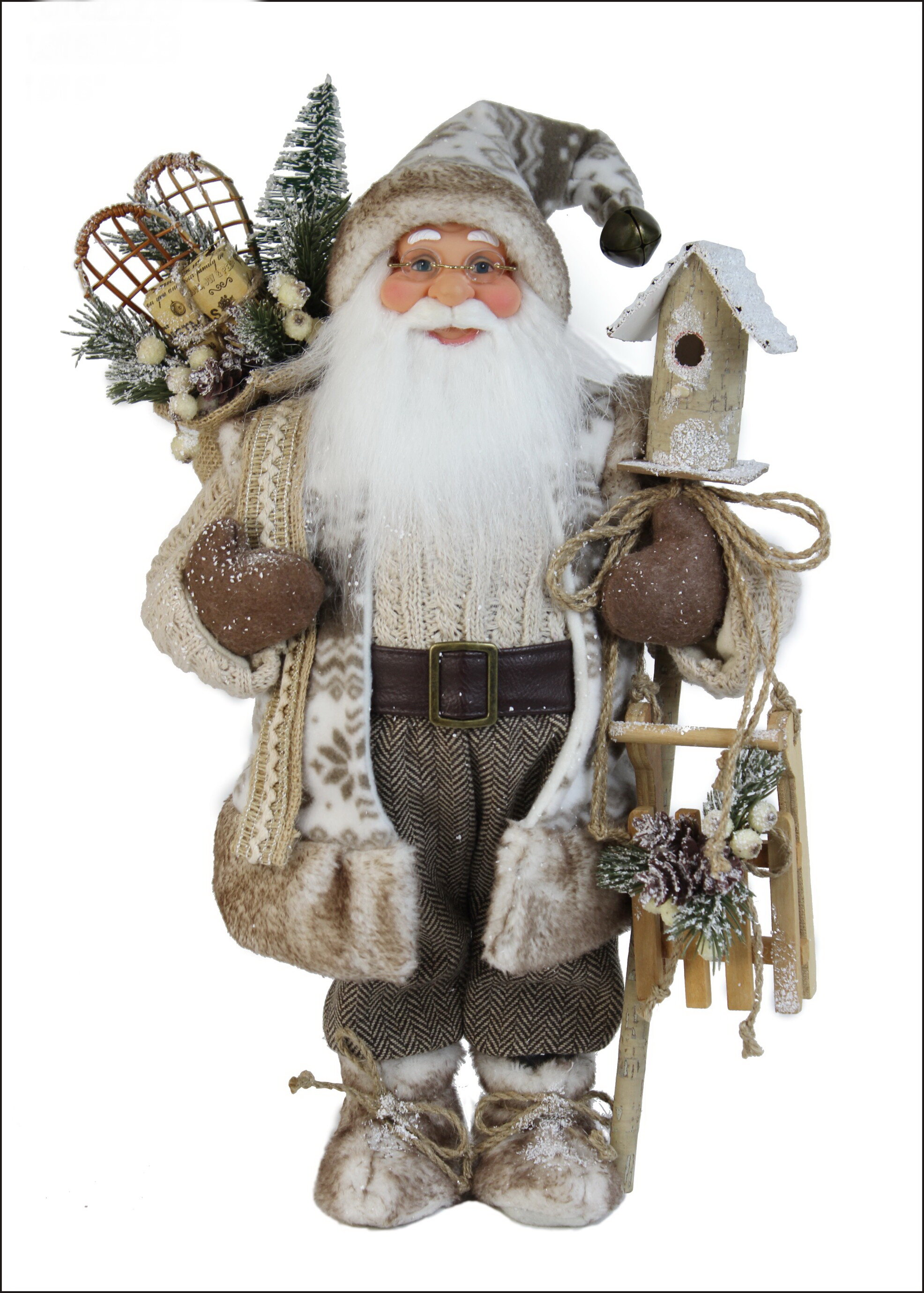 The Holiday Aisle® Standing Woodland Birdhouse Santa Claus Figurine ...