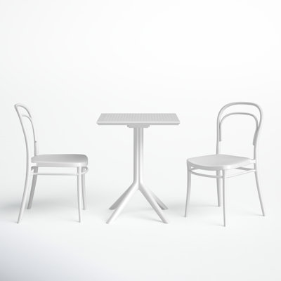 Farrah Square 3 - Person 23.6\" Long Bistro Set INCOMPLETE 