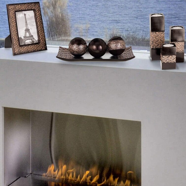 Coffee Table Decor for Fireplace/Entrance or Bathroom Dublin Brown Tealight Candle Holders Table Decor Gift Set of 3-2 x 2” by 3.2/4.75/6.25” Height Centerpieces for Living/Dining Room Table