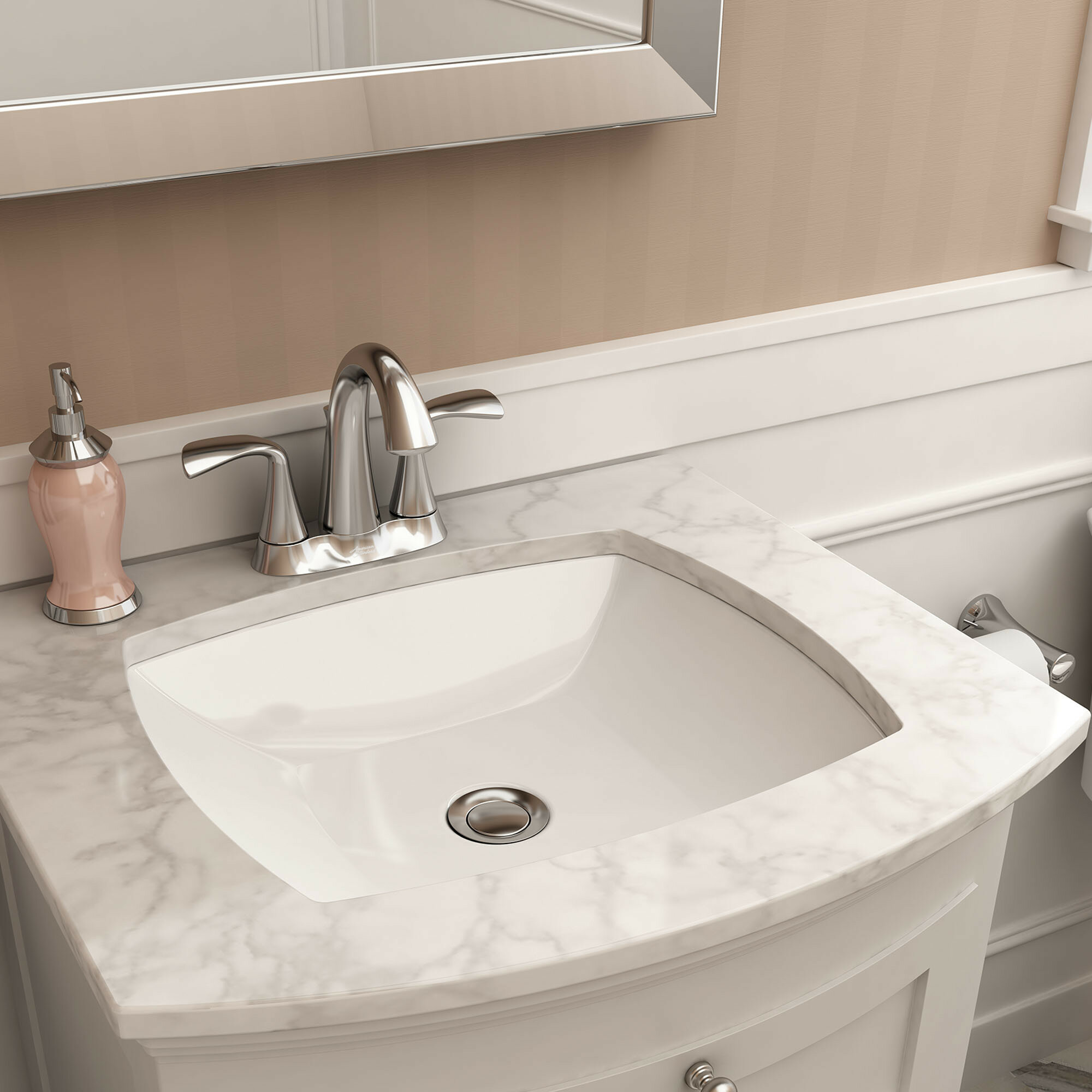 edgemere vitreous china rectangular undermount bathroom sink with overflow
