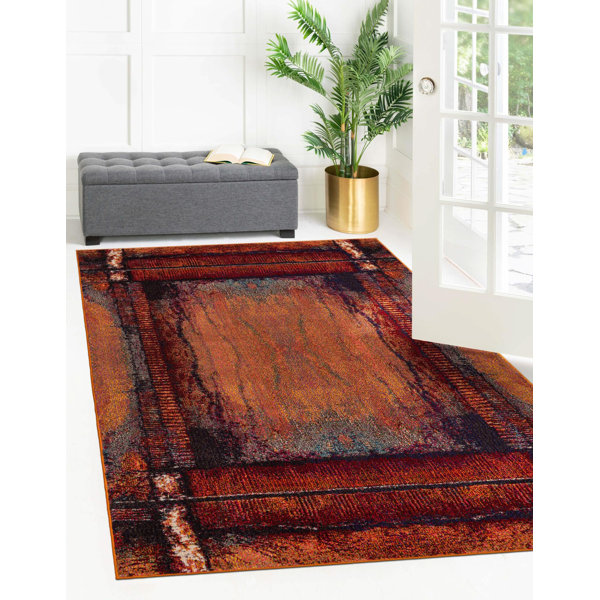 Langley Street Eddins Power Loom Performance Orange Rug & Reviews | Wayfair