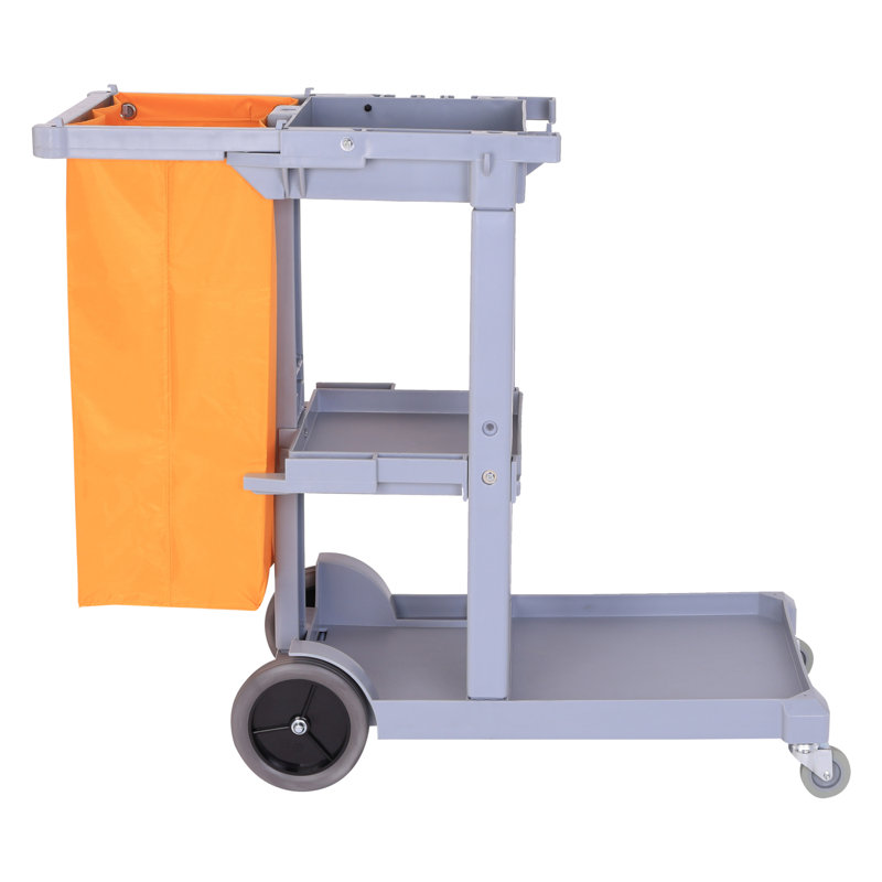 Commercial Janitorial Cleaning Cart 3 Shelf Housekeeping Ultility Cart Tool US