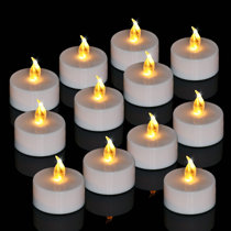 Hours Battery-Powered Fluorescent Tealight Candles for Party Wedding Birthday Gifts Home Decoration Tea Lights 24 Pack LED Flameless Flickering Candles 100