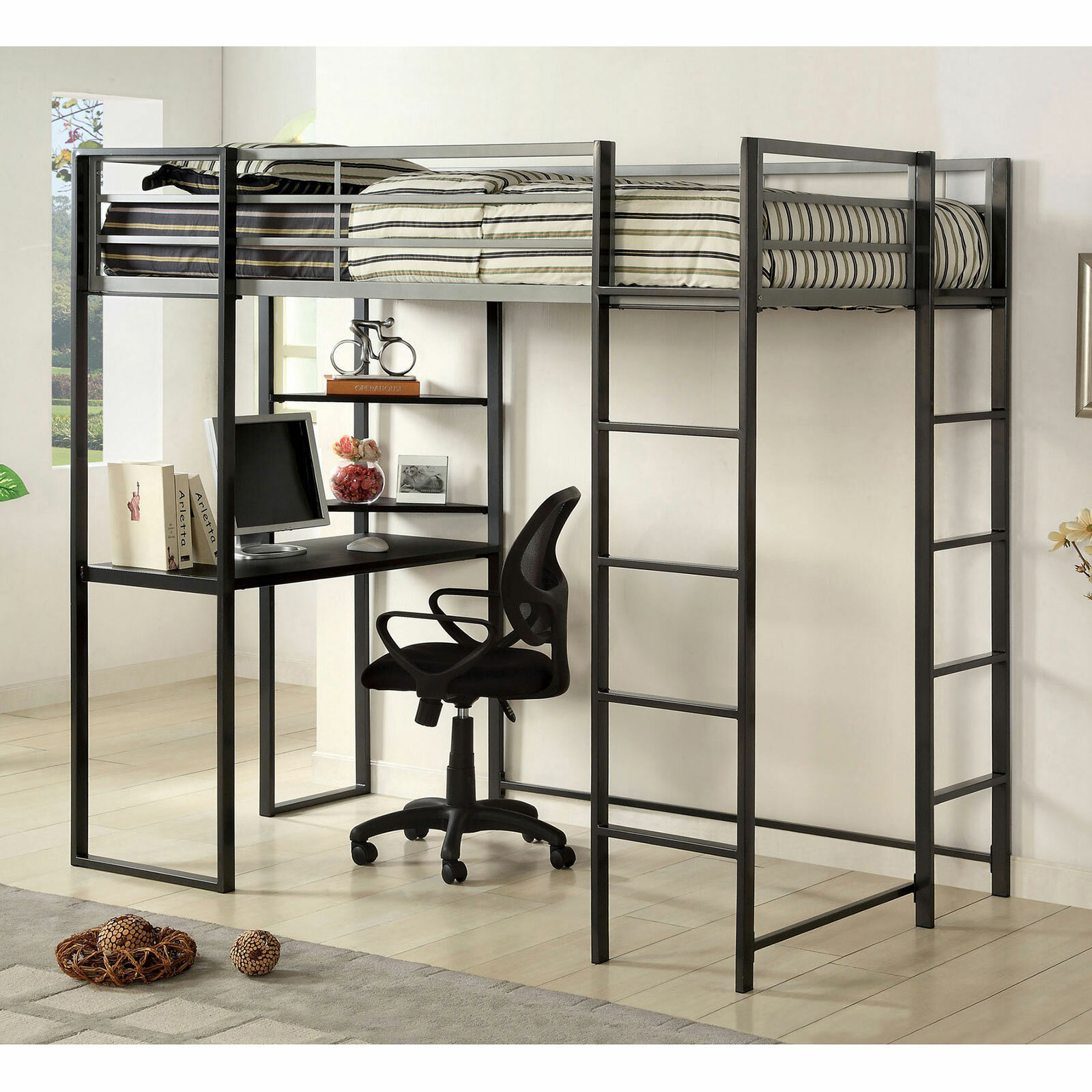 full workstation loft bed