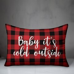 Pillow Perfect Buffalo Plaid Appliqued Initial E with Blanket Stitch Edge Decorative Pillow 17 Red Off White Black 