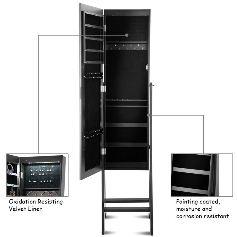 Ebern Designs Fleetwood Free Standing Jewelry Armoire With Mirror