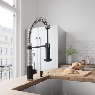 Go to store & view more images VIGO Edison Pull-Down Single Handle Kitchen Faucet With Soap Dispenser In Stainless
