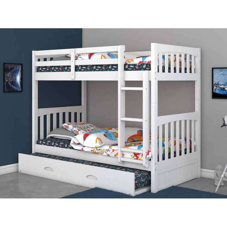 Giancola Twin Over Twin Solid Wood Standard Bunk Bed with Trundle by Viv + Rae™