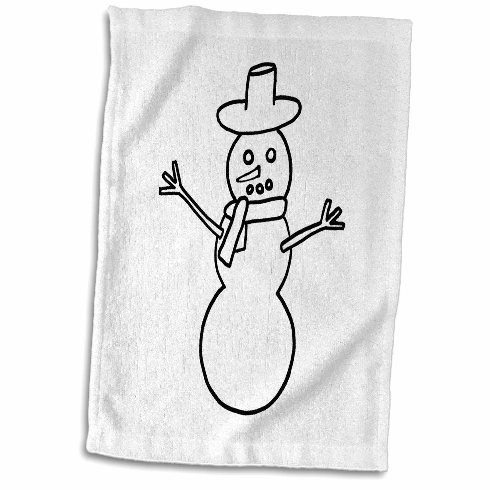 Symple Stuff Christmas Snowman Outline Art Drawing Towel Wayfair