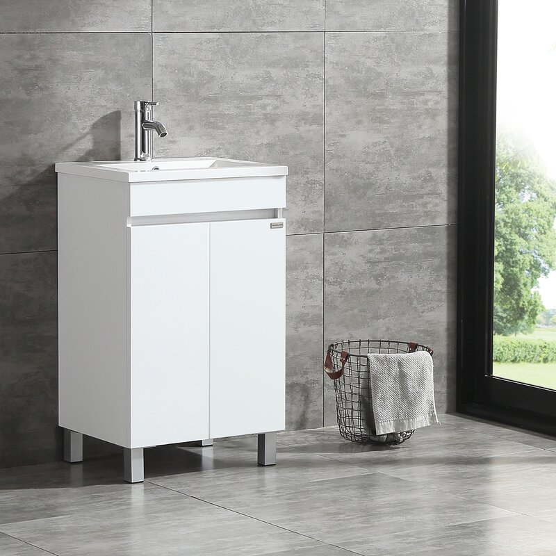 Wonline 20 White Single Wood Bathroom Vanity Cabinet Reviews Wayfair