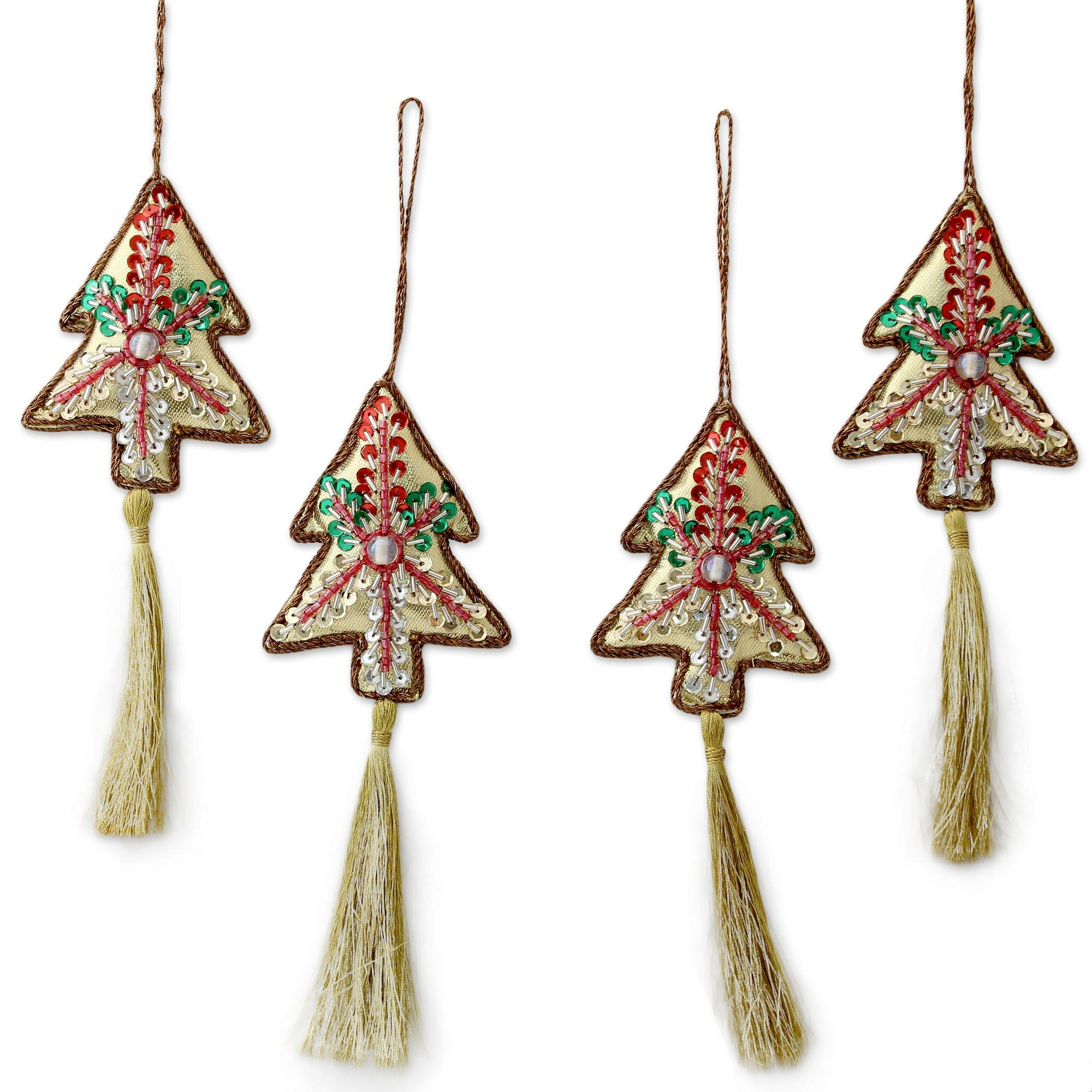 Amazing Handmade Indian Zardosi Embroidery Garlands Christmas Decorations Vtg