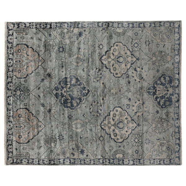 Exquisite Rugs Hand Knotted Gray Denim Blue Area Rug Wayfair
