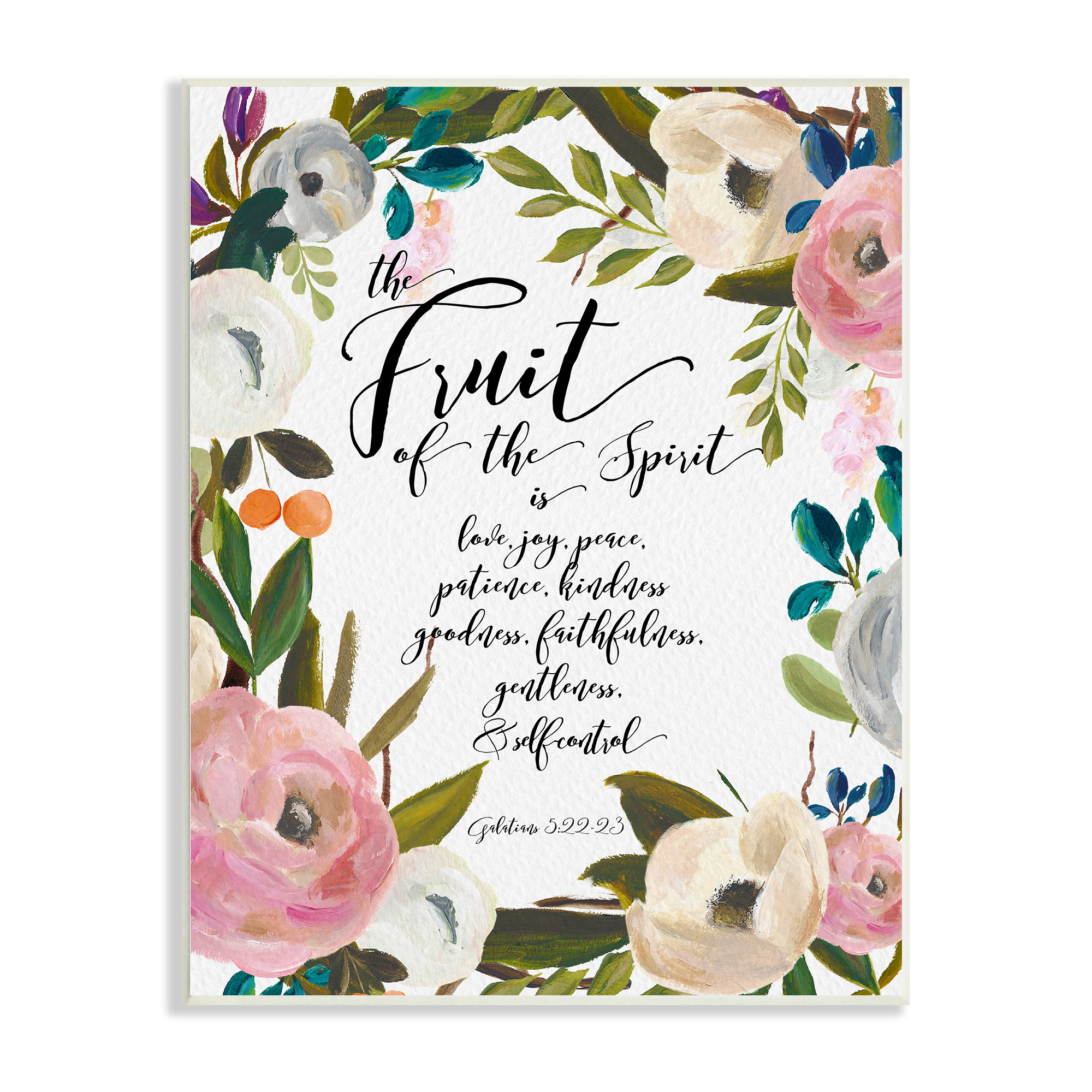 Stupell Industries Fruit Of The Spirit Religious Faith Calligraphy ...