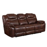 Levant 85 Wide Faux Leather Pillow Top Arm Reclining Sofa by Canora Grey