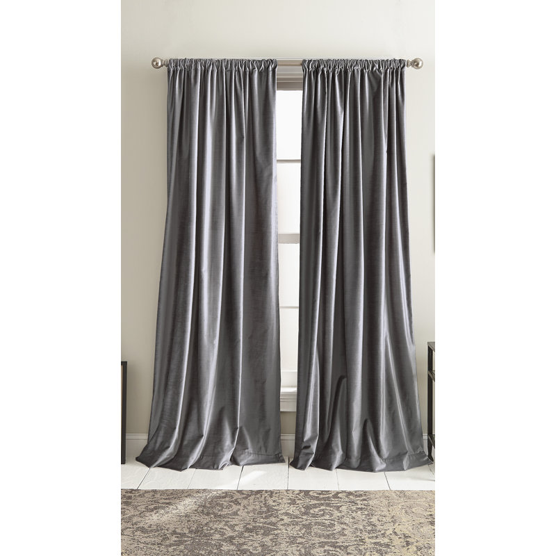 DKNY Modern Knotted Velvet Pencil Pleat Room Darkening ...