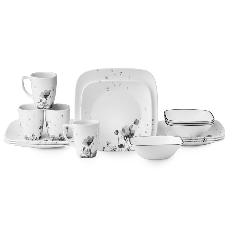 Corelle Fleurs Du Soir 16 Piece Dinnerware Set Service For 4